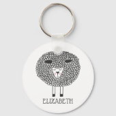 Doodle Sheep Persoonlijk Sleutelhanger (Voorkant)