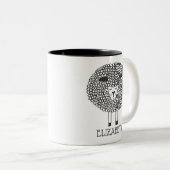 Doodle Sheep Persoonlijk Tweekleurige Koffiemok (Voorkant rechts)
