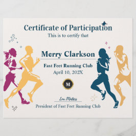 Doodle Simple Fast Feet Running Club Certificaat