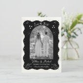 Doodle Sketch Cherub Funky Save the Date Arch Kaart (Staand voorkant)