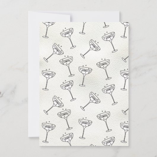 Doodle Sketch Cherub Funky Save the Date Arch Kaart (Achterkant)