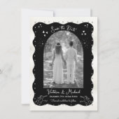 Doodle Sketch Cherub Funky Save the Date Arch Kaart (Voorkant)