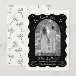Doodle Sketch Cherub Funky Save the Date Arch Kaart