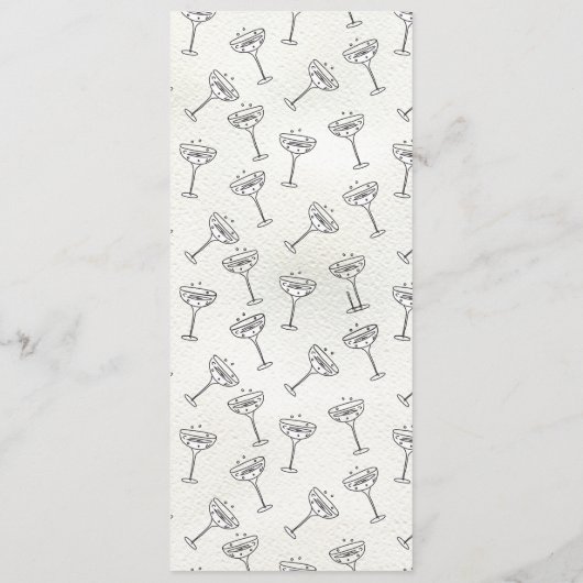 Doodle Sketch Funky Wedding Menu (Achterkant)