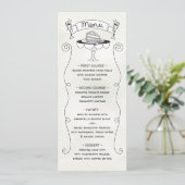 Doodle Sketch Funky Wedding Menu (Staand voorkant)