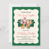 Doodle Sketch Kantoor Vakantie Feest Vriendsmas Kaart (Voorkant)