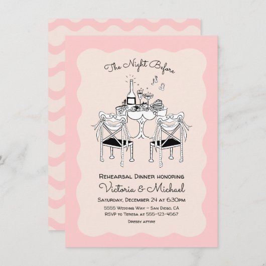 Doodle Sketch Tafelstoelen Funky Repetitie Diner Kaart (Voorkant / Achterkant)