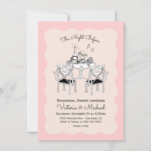 Doodle Sketch Tafelstoelen Funky Repetitie Diner Kaart (Voorkant)