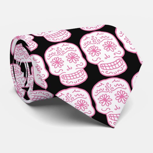 Doodle Skull Stropdas (Opgerold)