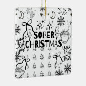 Doodle Sober Kerstmis Keramisch Ornament (Rechts)