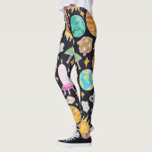 Doodle Space: Handgetekende kosmos. Leggings (Links)