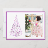 Doodle Star Tree Paarse-feestkaart Feestdagenkaart (Voorkant)