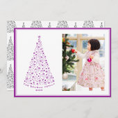 Doodle Star Tree Paarse-feestkaart Feestdagenkaart (Voorkant / Achterkant)