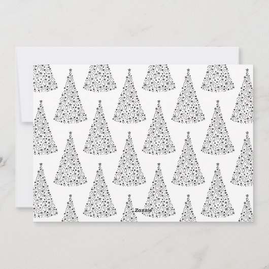 Doodle Star Tree Paarse-feestkaart Feestdagenkaart (Achterkant)