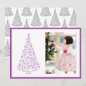 Doodle Sterrenboom Paarse Kerstkaart (Voorkant / Achterkant)
