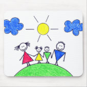 Doodle Stick Family op Green Earth Muismat (Voorkant)
