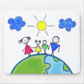 Doodle Stick Family op World Muismat (Voorkant)