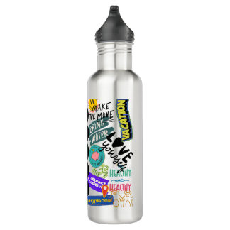 Doodle Sticker Collage Tumbler Wrap – Hydratatie & Waterfles