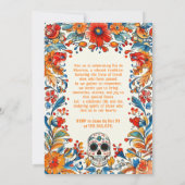💀 Doodle stijl Día de Muertos Party Uitnodiging (Achterkant)