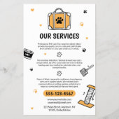 Doodle stijl Huisdieren Hotel / Pet Sitting Flyer (Achterkant)