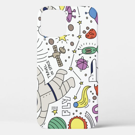 Doodle stijl, ruimte thema illustratie. Case-Mate iPhone case (Achterkant)