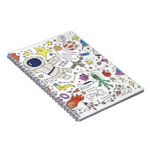 Doodle stijl, ruimte thema illustratie. notitieboek (Rechterzijde)