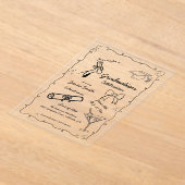 Doodle Style Hand getrokken Afstuderen Acryl Uitnodigingen (Laagn)