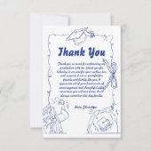 Doodle Style Hand getrokken Afstuderen Dank u kaar Kaart (Voorkant)