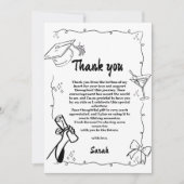 Doodle Style Hand getrokken Afstuderen Dank u kaar Kaart (Voorkant)