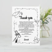 Doodle Style Hand getrokken Afstuderen Dank u kaar Kaart (Staand voorkant)