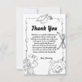 Doodle Style Hand getrokken Afstuderen Dank u kaar Kaart (Voorkant)