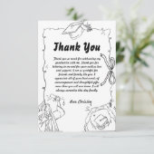 Doodle Style Hand getrokken Afstuderen Dank u kaar Kaart (Staand voorkant)