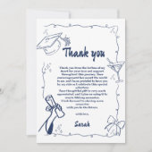 Doodle Style Hand getrokken Afstuderen Dank u kaar Kaart (Voorkant)