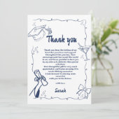 Doodle Style Hand getrokken Afstuderen Dank u kaar Kaart (Staand voorkant)