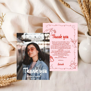 Doodle Style Hand getrokken Afstuderen Dank u kaar Kaart