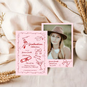 Doodle Style Hand getrokken Afstuderen Kaart