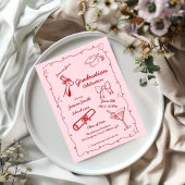 Doodle Style Hand getrokken Afstuderen Kaart