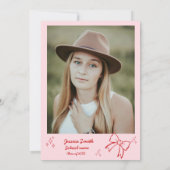 Doodle Style Hand getrokken Afstuderen Kaart (Achterkant)