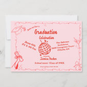 Doodle Style Hand getrokken Afstuderen Uitnodiging (Voorkant)