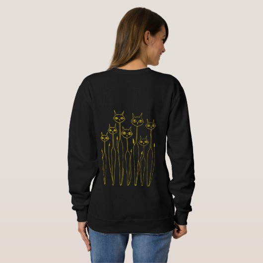 Doodle Sweatshirt (Zwart- Hand-getrokken) (Achterkant volledig)