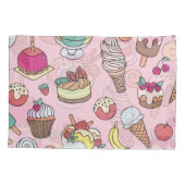 Doodle Sweets Ice Cream: Hand getrokken illustrati Kussensloop (Achterkant)