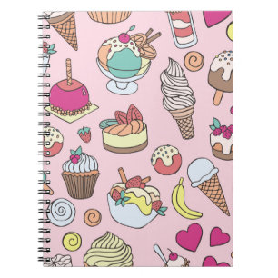 Doodle Sweets Ice Cream: Hand getrokken illustrati Notitieboek