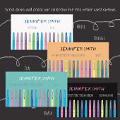 Doodle Teacher Pens Tutor White Visitekaartjes