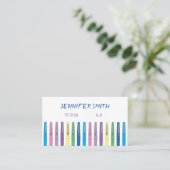 Doodle Teacher Pens Tutor White Visitekaartjes (Staand voorkant)