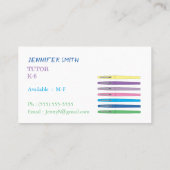 Doodle Teacher Pens Tutor White Visitekaartjes (Achterkant)