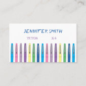 Doodle Teacher Pens Tutor White Visitekaartjes (Voorkant)