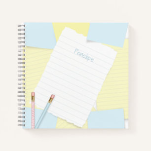 Doodle tekennotities Blauwe Gele Notitieboek