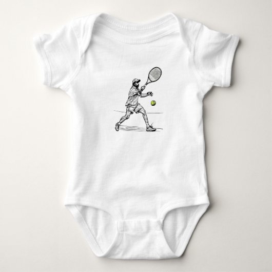 Doodle Tennisspeler in actie Romper (Voorkant)