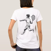 "Doodle Tennisspeler in actie T-shirt" T-shirt (Achterkant)