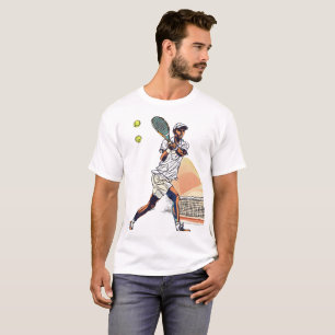 "Doodle Tennisspeler in actie T-shirt" T-shirt